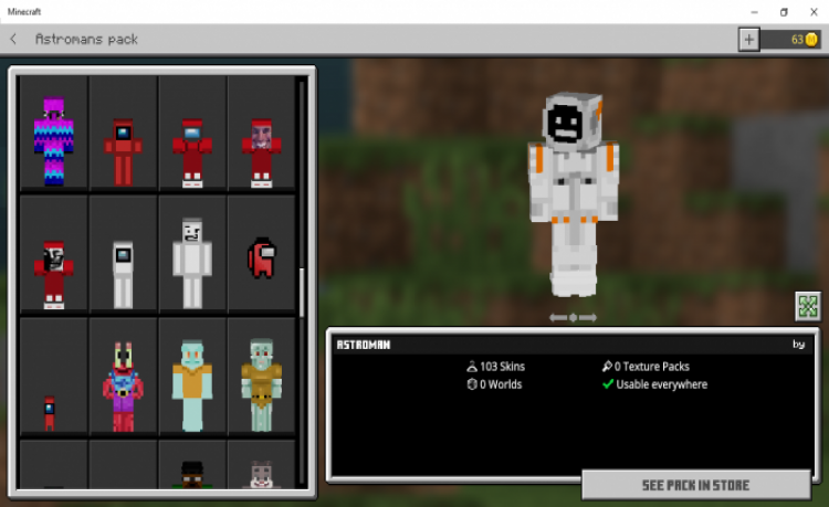 MCPE/Bedrock Astroman's Skin Pack