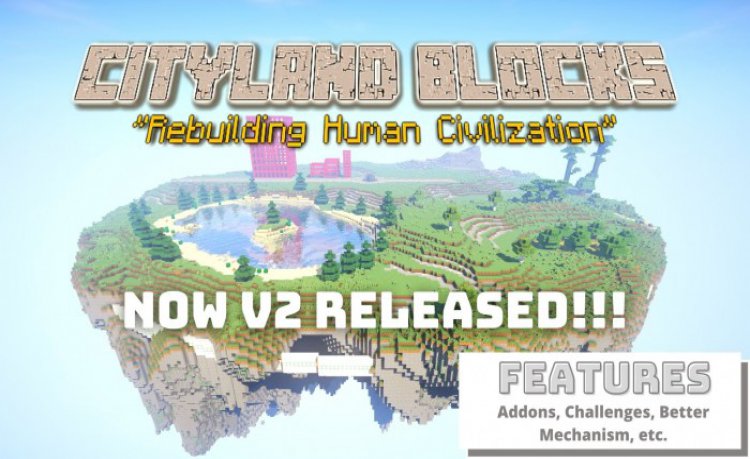 MCPE/Bedrock Cityland Blocks 2 UPDATED! (Survival Challenges) [Addon, World, Etc]