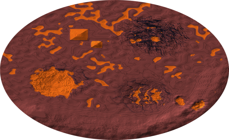 MCPE/Bedrock Lands of Desolation 2000x2000 Custom Terrain (5 Dungeons)