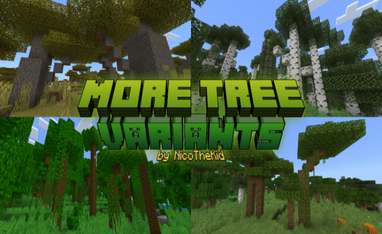 MCPE/Bedrock More Tree Variants (v1.3)
