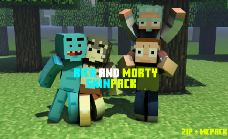 MCPE/Bedrock Rick and Morty Skinpack (Fan-made) [10 Skins] [New]