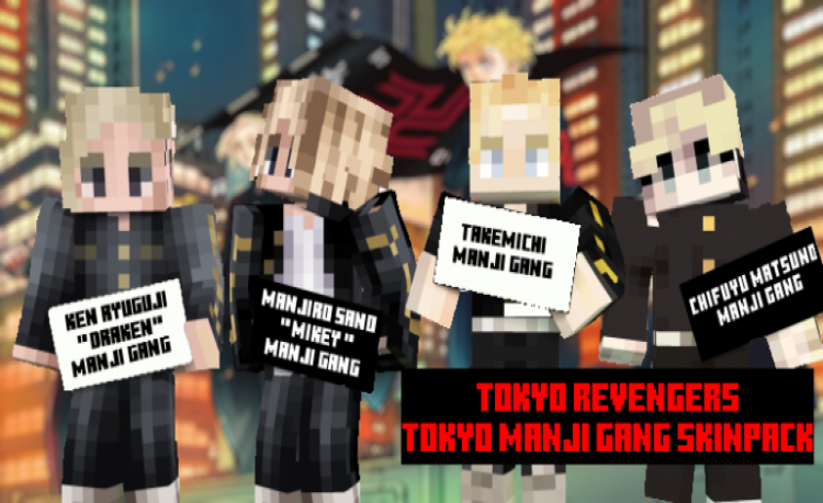 MCPE/Bedrock Tokyio Revengers-Manji Gang Skinpack [16 Skins]