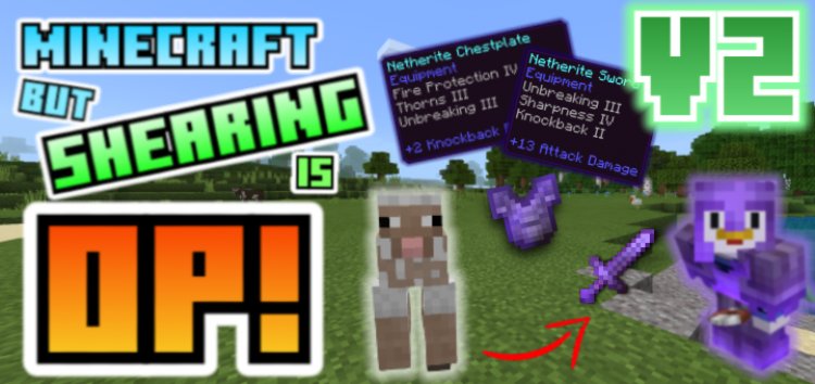 Minecraft, But Shearing Is OP!? Add-on