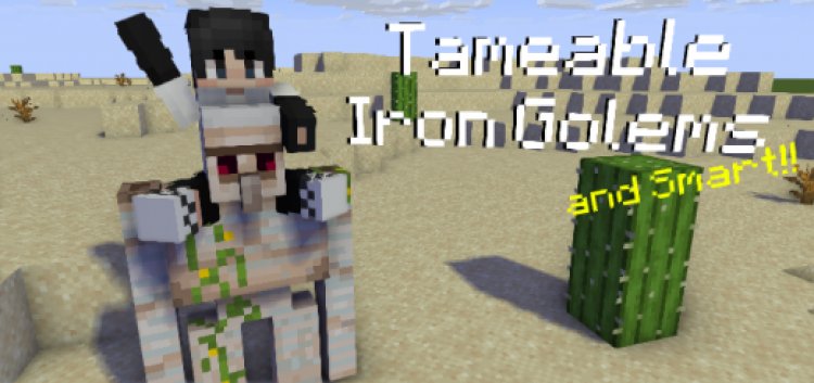Tameable and Smart Iron Golems MCPE Addon